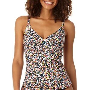 Anne Cole Colorful Patterned Tankini Top size 32DD 34D new NWT swim swimsuit